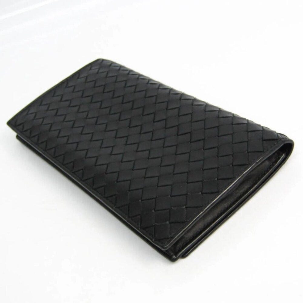 Bottega Veneta Intrecciato‎ Black Leather Long Wallet